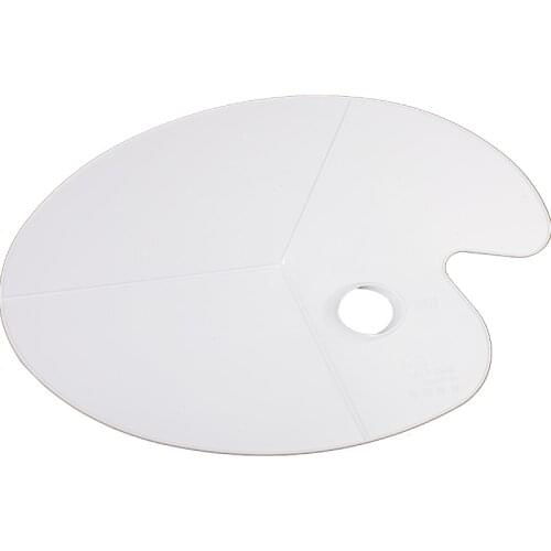 Large Oval Palette Plum Blossom Three Line Board Wooden Watercolor Thumb Hole for Kids DIY Painting Art Student Special