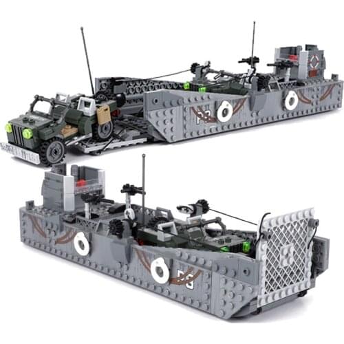 CB 413pcs LCM3 Landing Craft Ship Building Blocks Military Weapon Boat Bricks Set Soliders Models Toys For Children Kids Gifts
