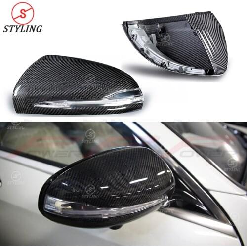 Dry Carbon Fiber Mirror Cover For Mercedes W222 E63 W213 W205 C250 GLC X205 RearView Mirror Cover caps 2014 2015 2016 2017 2018