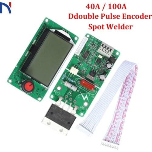40A 100A Digital LCD Double Pulse Encoder Spot Welder Machine Time Control 40A