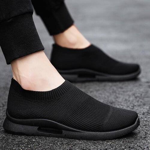 Breathable Slip on Sport Shoes Men Socks Sneakers for Running Summer Sports Shoes Male Trainers Black Sneekers Sneakees D-464