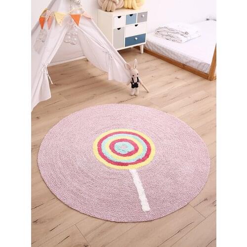 Lollipop Pattern Rugs Baby Crwling Mat Non-slip Wear-resisting Creative Cute Bed Room Hanging Basket Decor Large Area Carpets