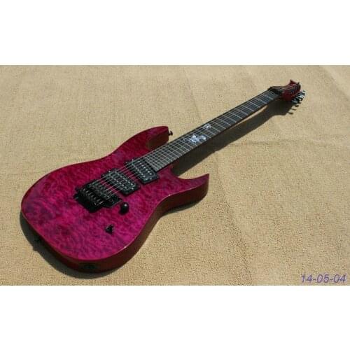 Best Electric guitar, see thru purple color,leaf inlay ebony fingerboard.can be customised, Wholesale, Real photo showsTop