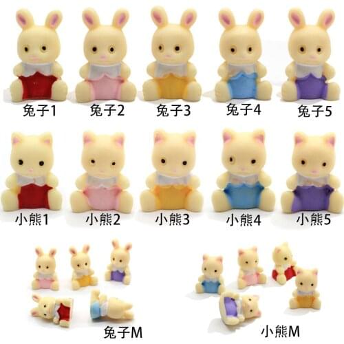 Cute Rabbit Baby Miniature Fairy Garden Accessories Lovely Cartoon Animal Bunny Ornament Fairy Garden Supplies For DIY Decor