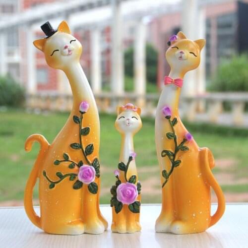 European Chinese style Resin Crafts Cat model Wedding Gift home desktop decor decoration ornaments(A717)