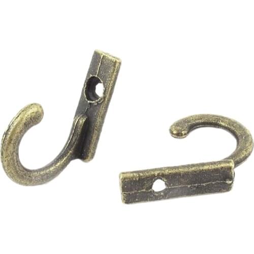 2 PCS Imitation Antique Bronze Wall Hangers Single Prong Clothes Coat Robe Purse Hat Hook Home Decoration Ornaments