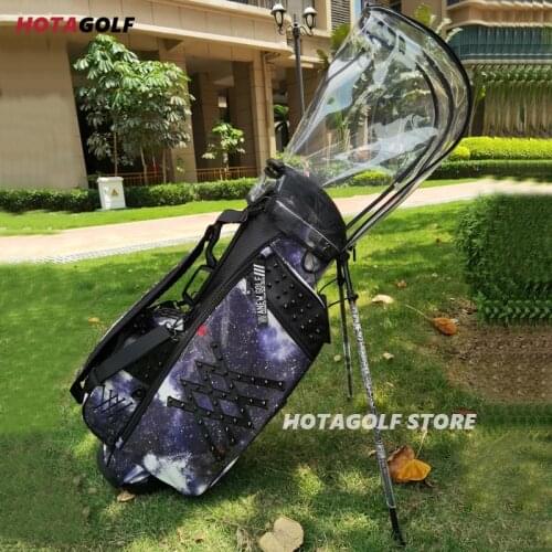 2021 NEW Fashion PU Starry sky printing Golf Stand Bag Space Line printing Golf stand bag with Two ball caps