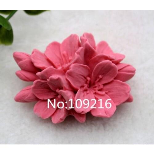New Product!! 1pcs Cherry Blossom (ZX354) Food Grade Silicone Handmade Soap Mold Crafts DIY Silicone Mould
