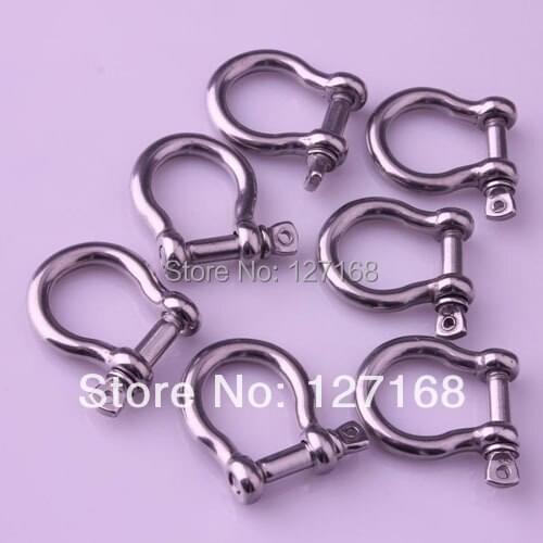 Wholesale 50 pcs/lot Bow Shackles buckles Stainless Steel for Paracord Survival Bracelets free shipping