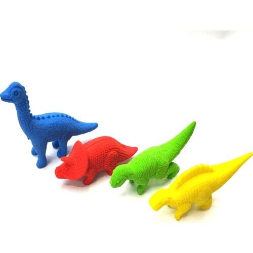 20 pcs creative cute 3D stereo triceratops herbivorous dragon dinosaur modeling eraser novelty erasers Office Supplies