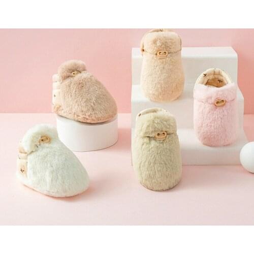 Autumn and Winter Fashion Warm Newborn Toddler Boots First Walkers Baby Girls Boys Shoes Soft Sole Plush Cotton Shoes 0-12M
