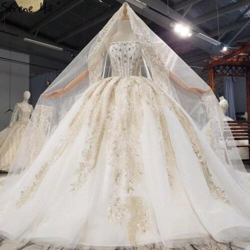 Ivory Luxury High-end Sexy Wedding Dresses 2020 Dubai Diamond Beading Sleeveless Bridal Gowns HX0284 Custom Made