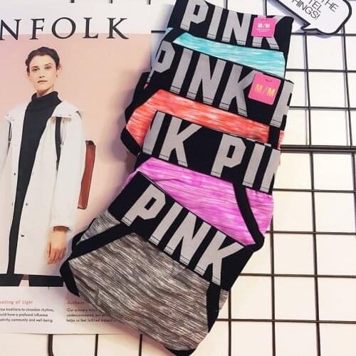 Pink black-white-grey solid-color geometric pattern pure cotton fabrics womens sexy low-waist sports triangle underwear