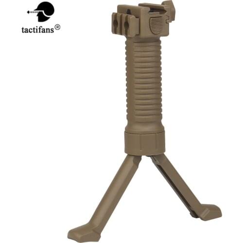 Standard Rail Vertical Fore-Grip Bipod System for 20mm Rail Airsoft Bracket Assist Grip Concealed Rifle Rack Paintball