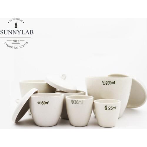 Free shipping 5pcs/lot 5ml to 300ml Porcelain crucible lid ceramic crucible for labratory labwares