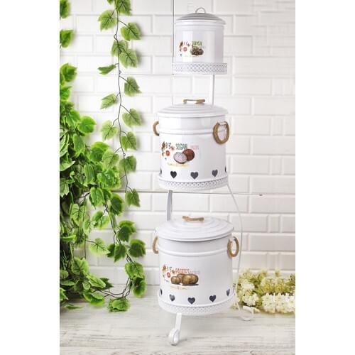 POTATO ONION BOWL 3 LAYER WROUGHT IRON