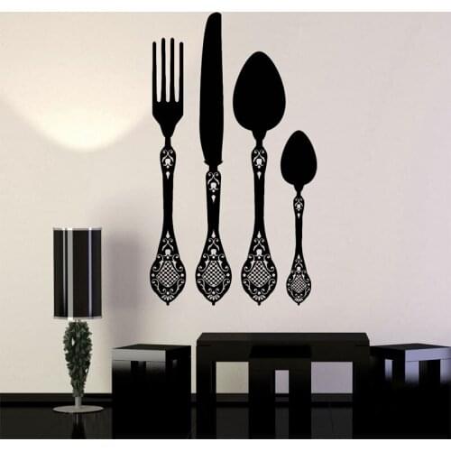 Personality tableware icon restaurant vinyl sticker open kitchen home decoration wall sticker CF10