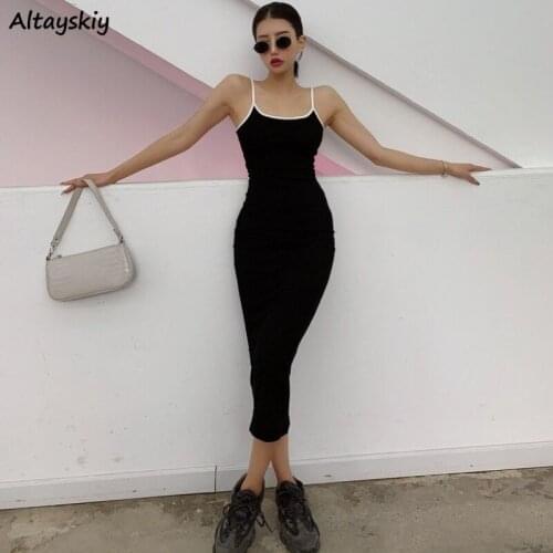 Dress Women Summer Sexy Slim Fashion European Style Sleeveless Bodycon Backless Party Pure Female Clubwear High Waist Casual Fit