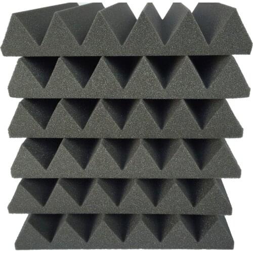 6 PCS Wedge Acoustic Studio Soundproof Sponge Foam in Charcoal can be Customized