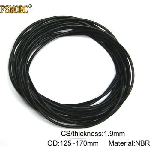 10pcs OD:125 130 135 140 145 150 155 160 170 235mm*1.9mm Thickness CS NBR o ring sealing/Rubber Ring Gasket Mechanical