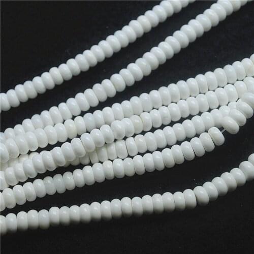 114PCS Nature White Shell String Abacus Shape 3X6MM Mother Of Pearl DIY BEADS Accessories For Women Bracelets Making Findings