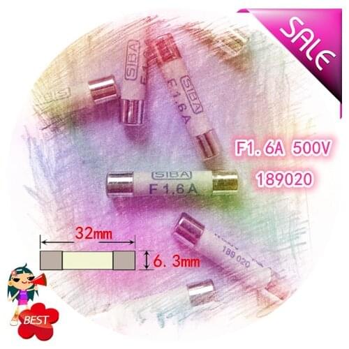 189020 7006563 F 1.6 A fuse H 500 v 6.3 x32mm fuse tube molten core