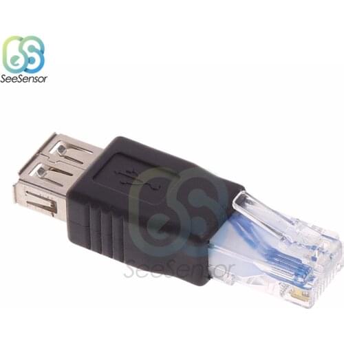 2PCS/lot USB Type A Female To RJ45 Male Ethernet LAN Network Router Socket Plug Adapter Connector