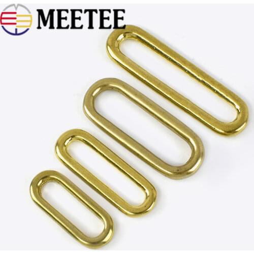 Meetee Pure Copper O Ring Buckle Brass Connection Shoes Bags Garment Belt Buckles DIY Luggage Bag Leather Craft Buttons AP255