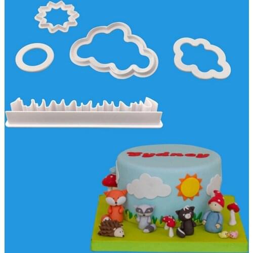 5 pcs/set Grass Sun Cloud Cake Cutter Sugarcraft Cookie Mold Fondant Cake Decorating Tools