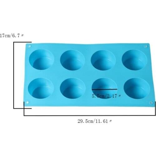 8 Holes Cylindrical Silicone Cake Chocolate Soap Modelling Mold Bakeware Tools