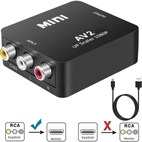 HD 1080P AV to HDMI-compatible Converter Television Adapter Household Decoration for TV PS3 PS4 DVD Xbox Projector