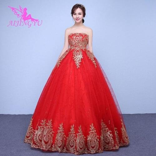 AIJINGYU 2021 beautiful Customized new hot selling cheap ball gown lace up back formal bride dresses wedding dress WK608