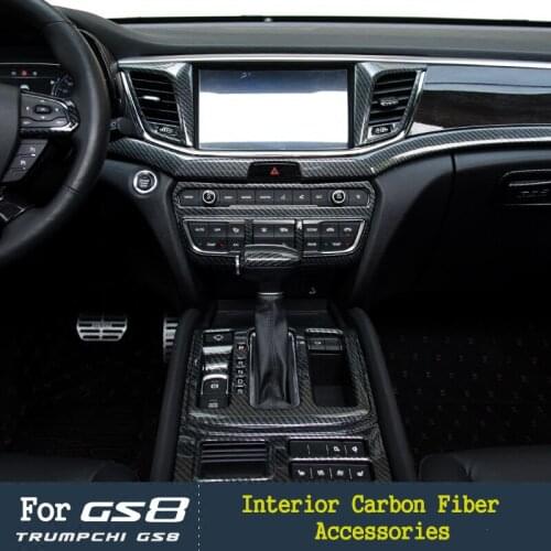 World Datong Accessories for Trumpchi GS8 2017 2018 Carbon fiber Drawing Interior ABS Decoration Cover Trim
