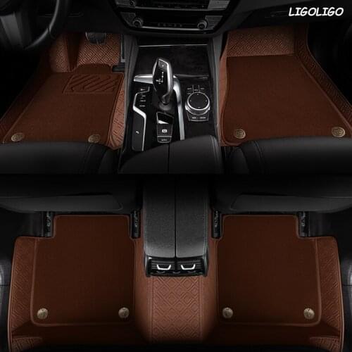 LIGOLIGO Custom car floor Foot mats For infiniti qx50 ex qx70 fx qx60 fx37 qx56 q50 q60 Double foot mats car accessories