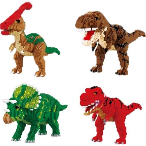 BALODY Tyrannosaurus Triceratops Barbarosaurus Combosaurus small particles assembled building blocks dinosaurs toy for gifts
