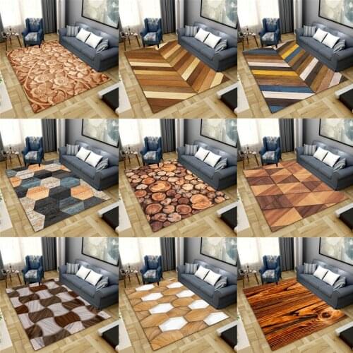 3D Wood Pattern Large Carpet Bedroom Rug Alfombra Kids Area Rugs for Home Soft Floor Tapete Parlor Carpet Area Rug Large