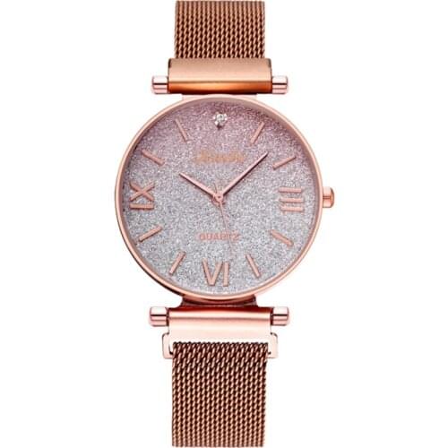 Reloj Mujer New Luxury Starry Sky Women Watches Gradient Color Gold Magnetic Lonesone Belt Ladies Watch Fashion Dress Wristwatch