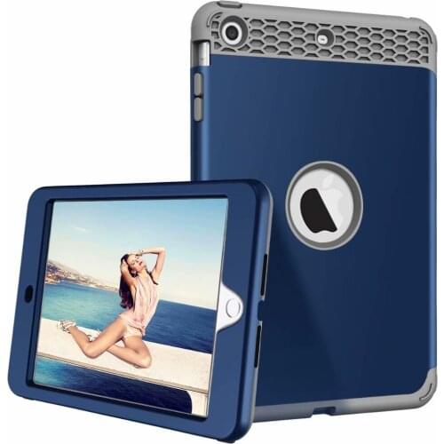 For iPad Mini 3 Case PC Rugged Drop Protection 3 in 1 Full Body Shockproof Protective Skin Cover For Apple iPad Mini 3 2 1 Case