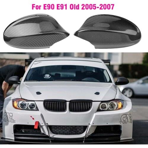 ABS Carbon Fiber Colour Rearview Side Mirror Cover Cap For BMW E90 E91 2005-2007 E92 E93 2006-2009 M3 Style E80 E81 E87