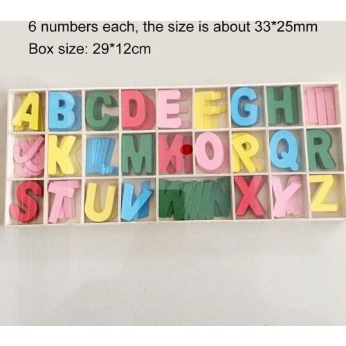 Wooden Number English Letter Building Blocks Baby Education Baby Early Learning Toys Kids Baby Gift