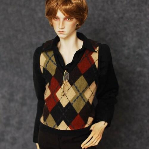 G10-132 children toy 1/4 1/3 uncle bjd sd DD dolls props Accessoriess clothes British plaid vest 1pcs