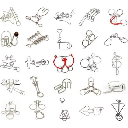 Classic IQ Metal Wire Puzzle Baffling Brain Teaser Magic Rings Puzzles Game for Adults Children