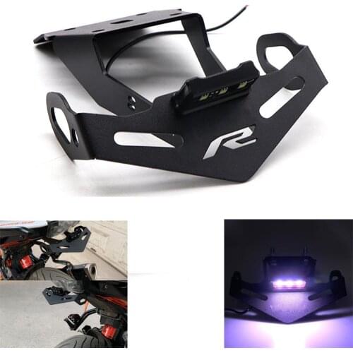 Motorcycle License Plate Frame Bracket Mount Holder With Led Indicator Light For Yamaha R15 V3