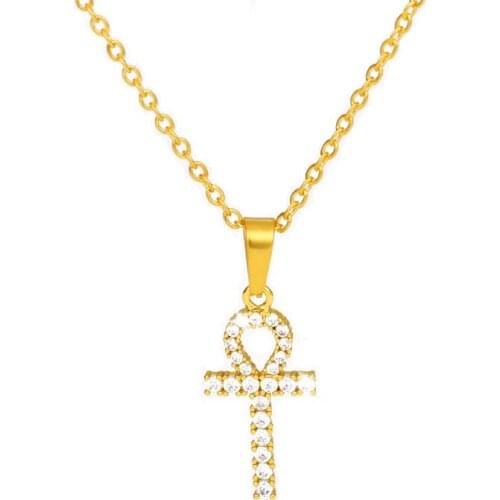 Trendy Stainless Steel Necklace Pendants for Women Wedding Party Luxury Rhinestone Cross Necklace Hot Selling Jewelry Gifts