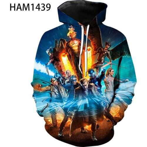 Mens leisure Hoodie in spring and summer film legend of tomorrow 3D printing Youth Street cool clothes