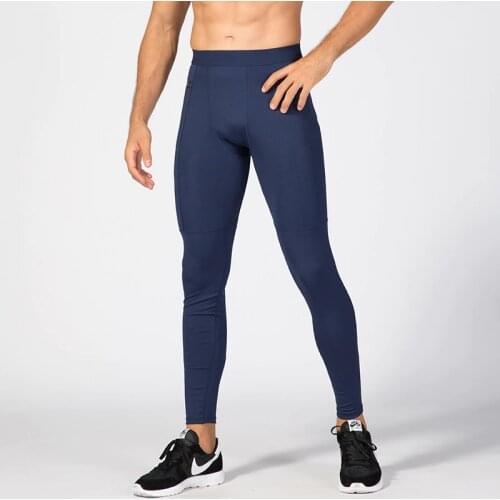 Men Sports Tights Gym Pants Zip Pocket Male High Elastic Running Joggers Fitness Trousers Quick-Dry Yoga Leggings