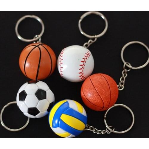 Mens Basketball Key Chain Ball Fashion Baseball Soccer Keychain Football Volleyball Key ring Phone Bag Car Pendant Fun Keychain