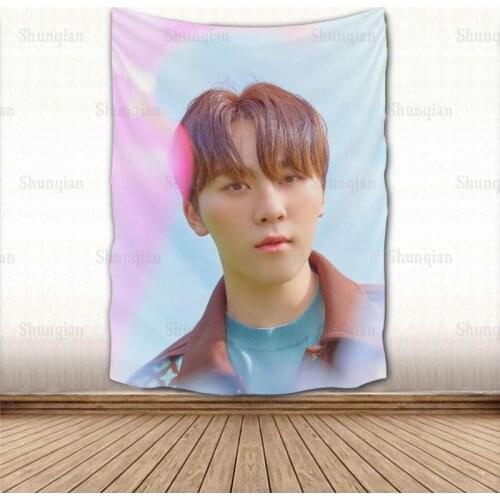Custom Seventeen SEUNGKWAN THE8 Tapestry Home Decorative Tapestries Beach Towel Yoga Mat Blanket Table Cloth Wall Tapestry 0512