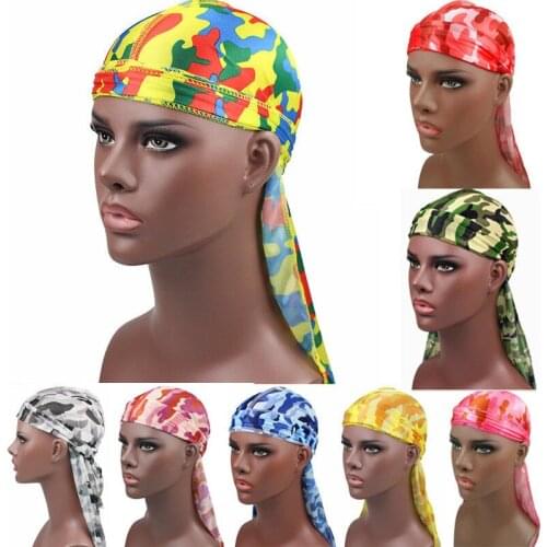 New Camo Breathable Bandana Hip hop Hat Durag Do Doo Du Rag Long Tail Headwraps Head Wrap