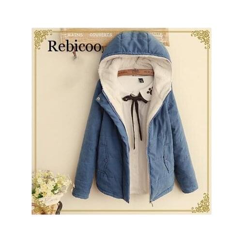 New Women Parkas Autumn Winter Cotton Warm With A Hood Parka Jacket Casual Wool Clothing Outerwear